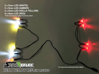 Hella Yellow Reflex Lights LED Light Kit For 1/10 RC Car - 10 LED Kit - LIPO or Receiver