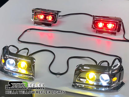 Hella Yellow Reflex Lights LED Light Kit For 1/10 RC Car - 10 LED Kit - LIPO or Receiver